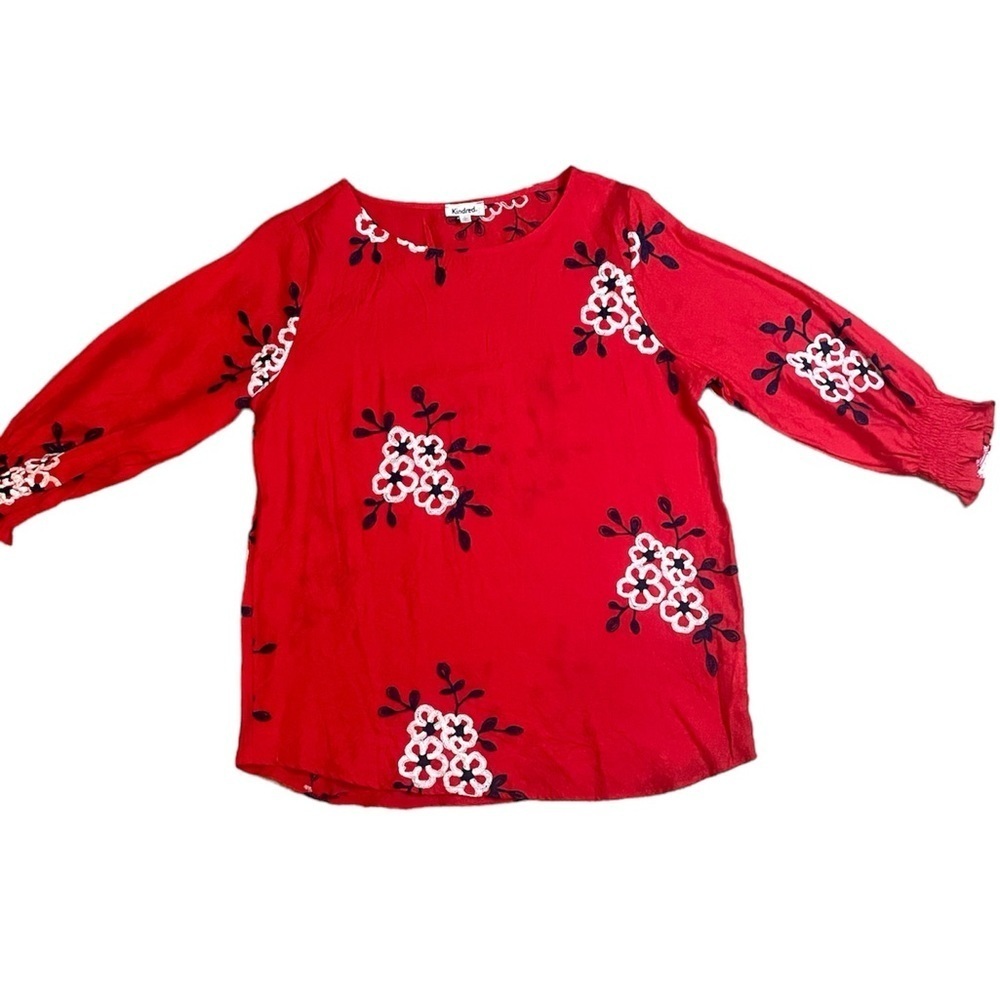 Kindred woman’s‎ top blouse red white blue 4th of July patriotic sz s small
